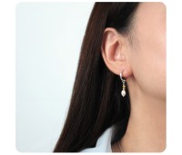 Fresh Water Pearl Silver Hoop Earring HO-2580